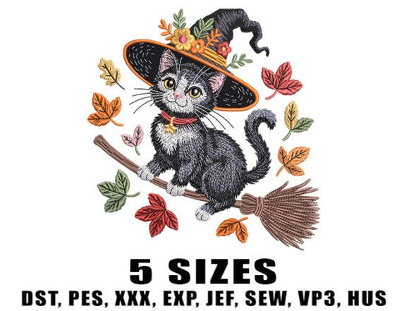 Halloween Witch Cat Embroidery Design Review