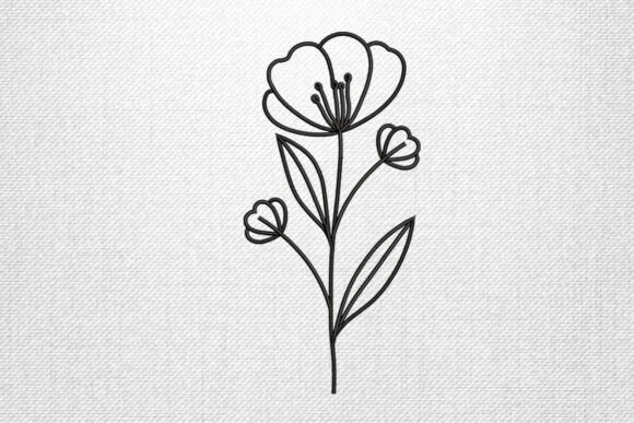 Minimalist Floral Stem Embroidery Design Review