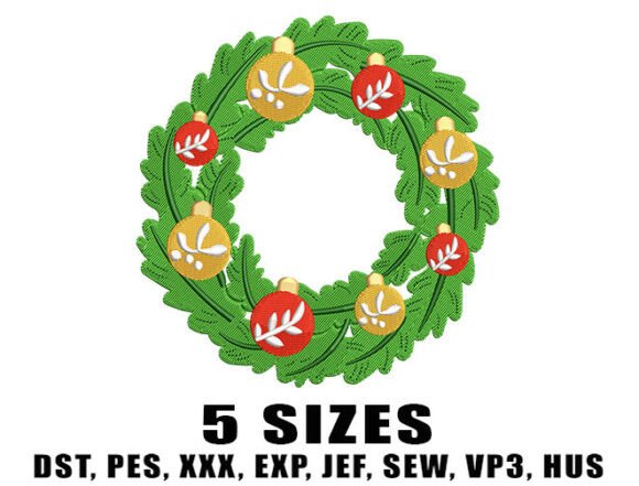 Review: Christmas Leaf Wreath Embroidery Design for Etsy