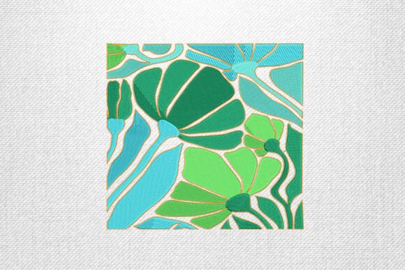 Review: Green Blue Abstract Floral Embroidery for Holidays