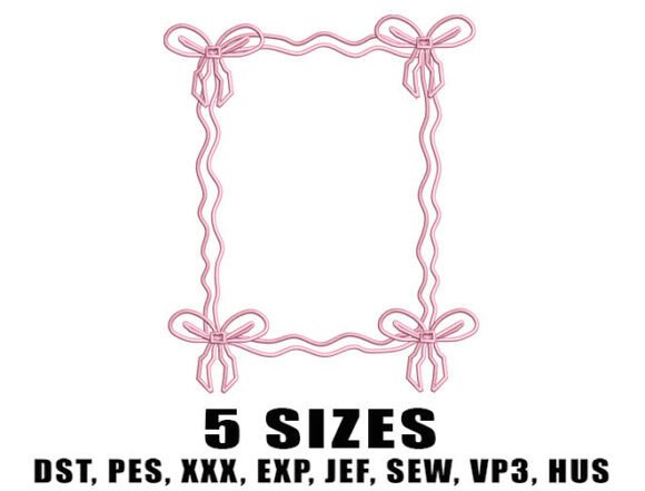 Review: Pink Bow Frame Embroidery Design for Etsy